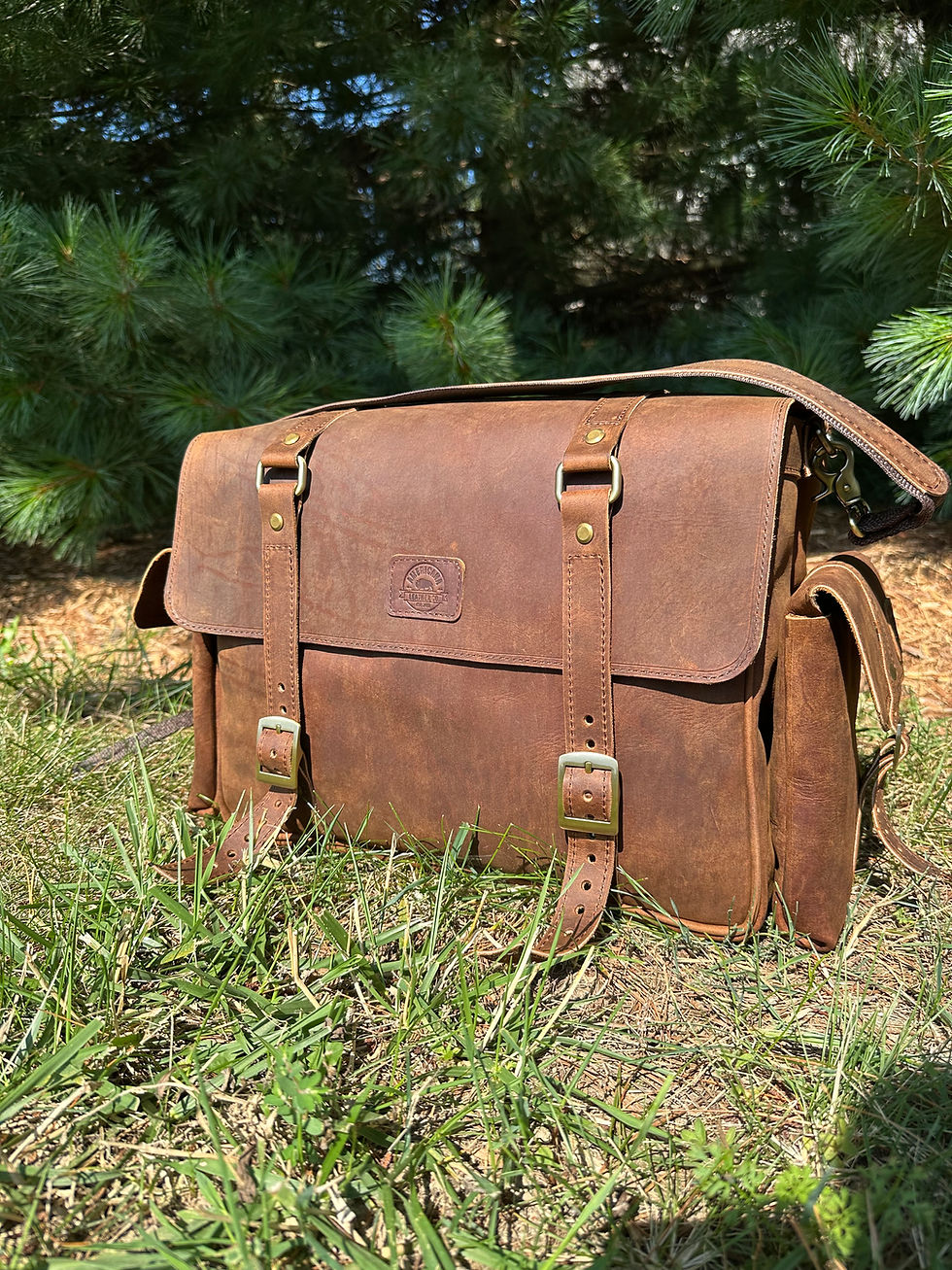 Thumbnail: Satchel Bag V1- Newbury Leathers Crazy Horse