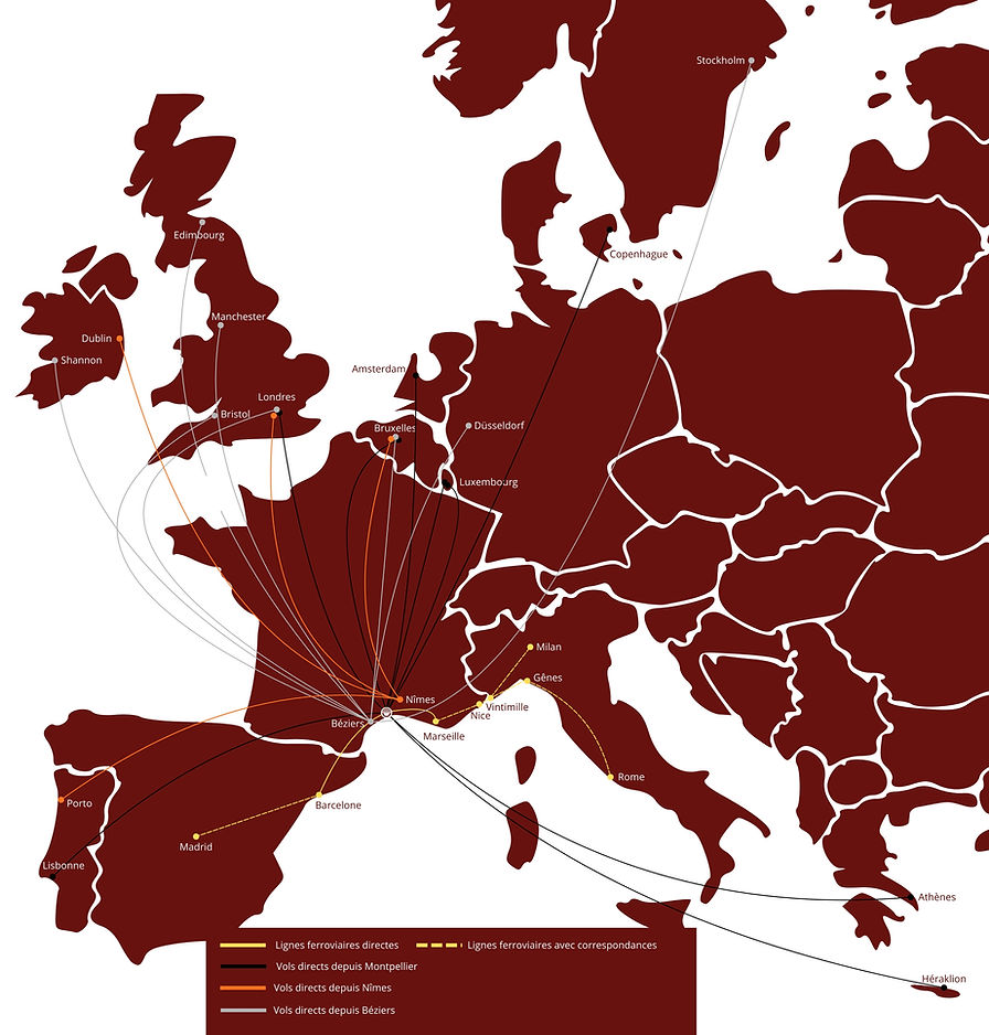 Trains et vols vers l'Europe