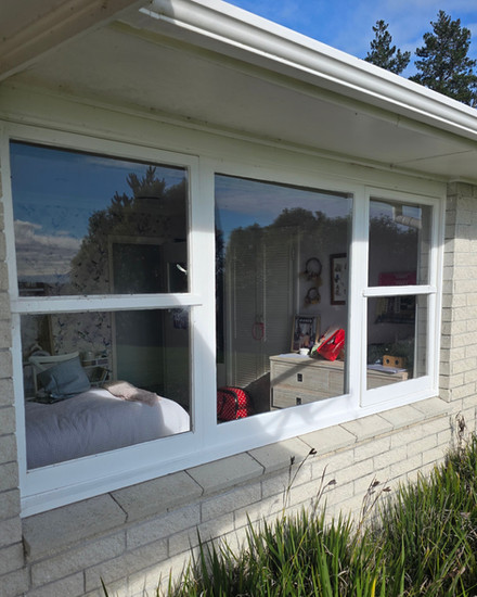 Before and after insert double glazing installation Tauranga