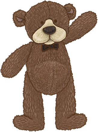 Teddy bear — childhood version, soft and friendly
