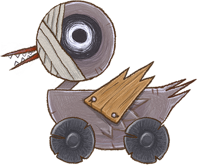 Pull-toy duck — adulthood version, mechanized