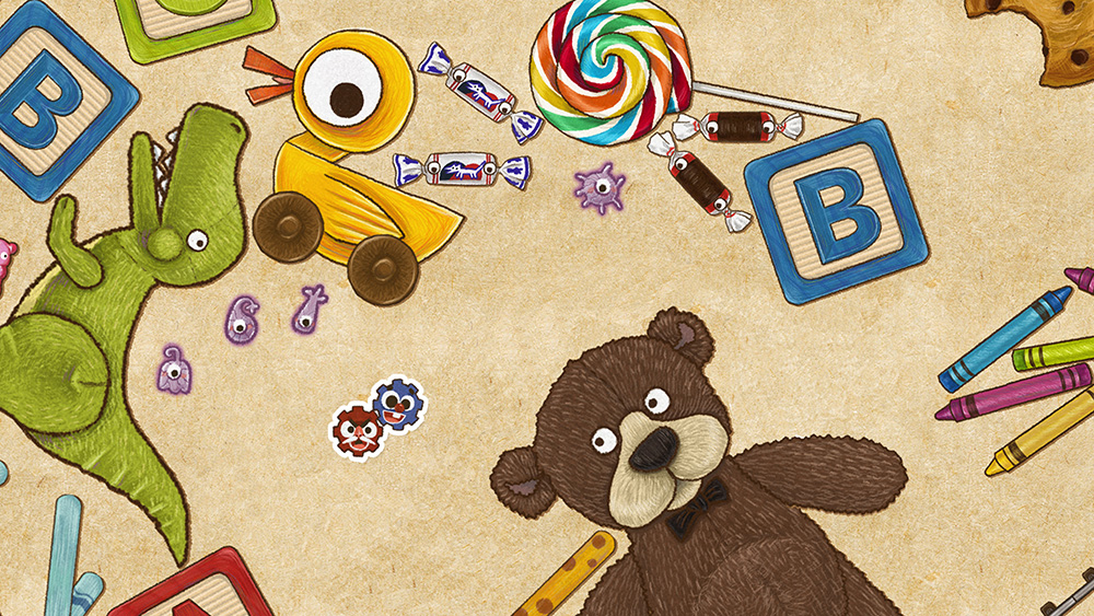 Childhood memory scene — cute and colorful