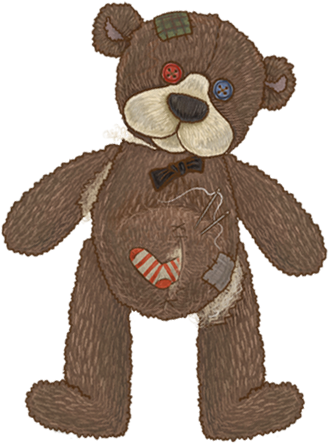 Teddy bear — youth version, patched and modified