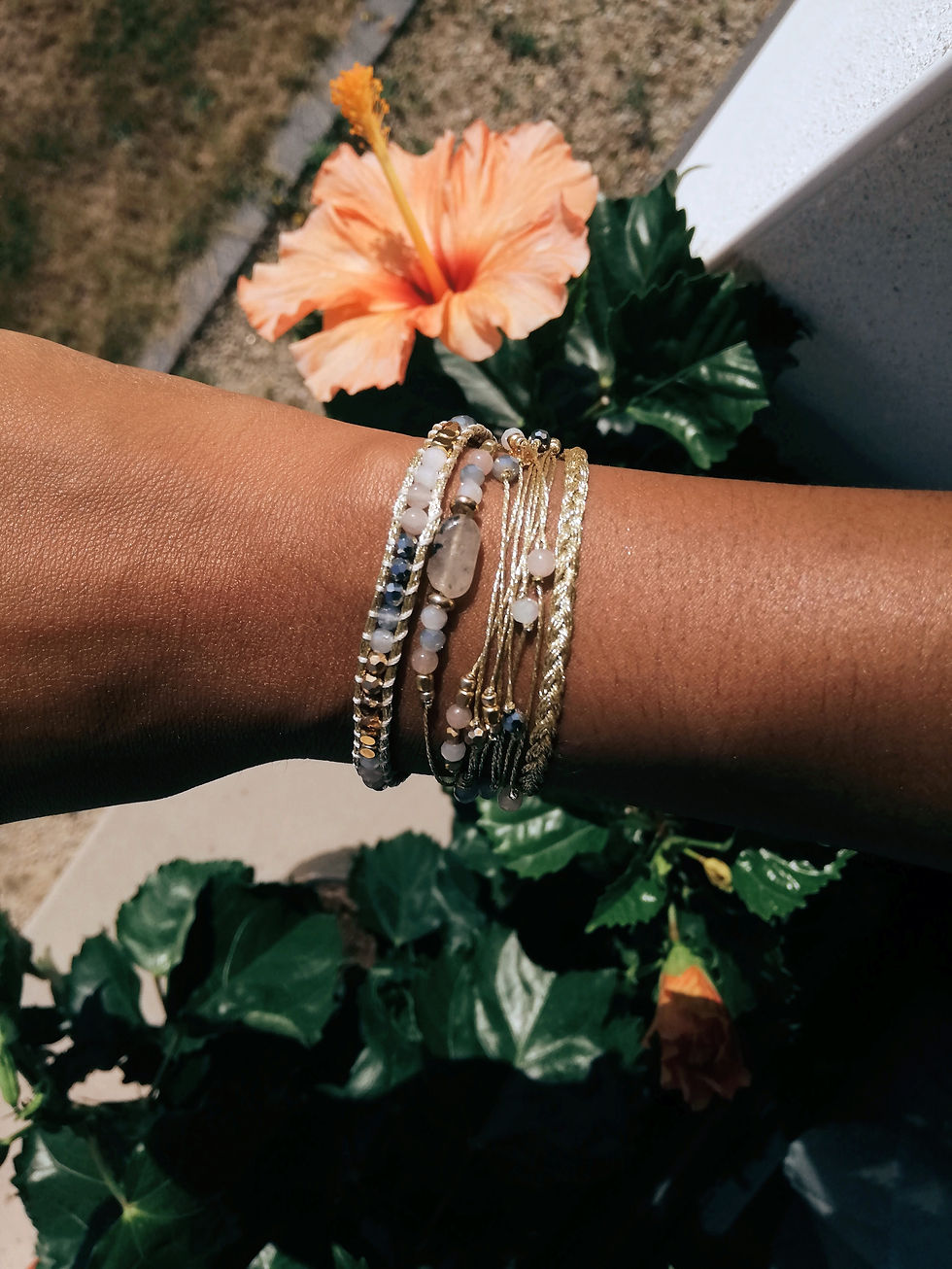 Thumbnail: MOON WILD - Bracelet Wrap pierres naturelles - Femme
