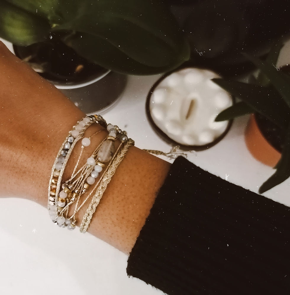 Thumbnail: MOON WILD - Bracelet Wrap pierres naturelles - Femme