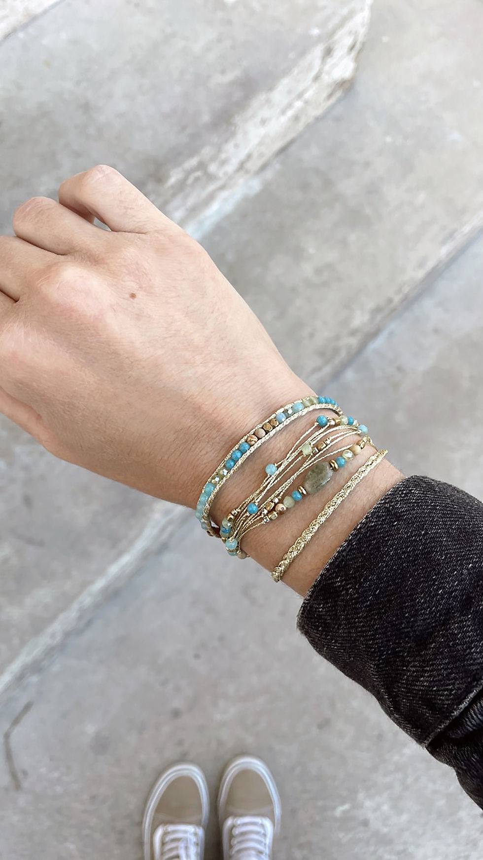 Thumbnail: SOUTH WILD - Bracelet Wrap vegan pierres naturelles - Femme