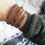 Thumbnail: Bracelet SWALI Wrap Vintage porté pierres naturelle