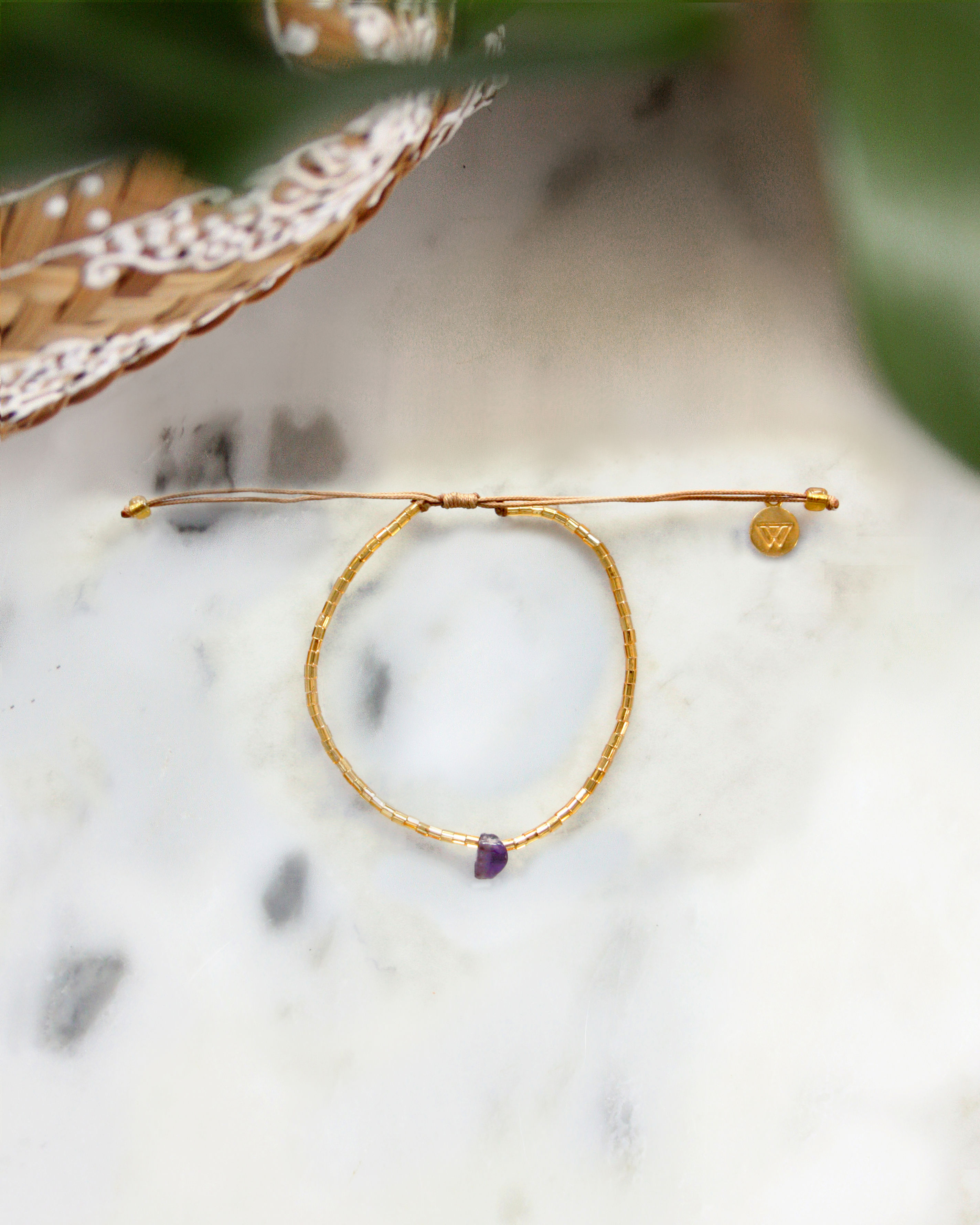 AMETHYSTA Or - BRACELET CHANCE - Pierre naturelle