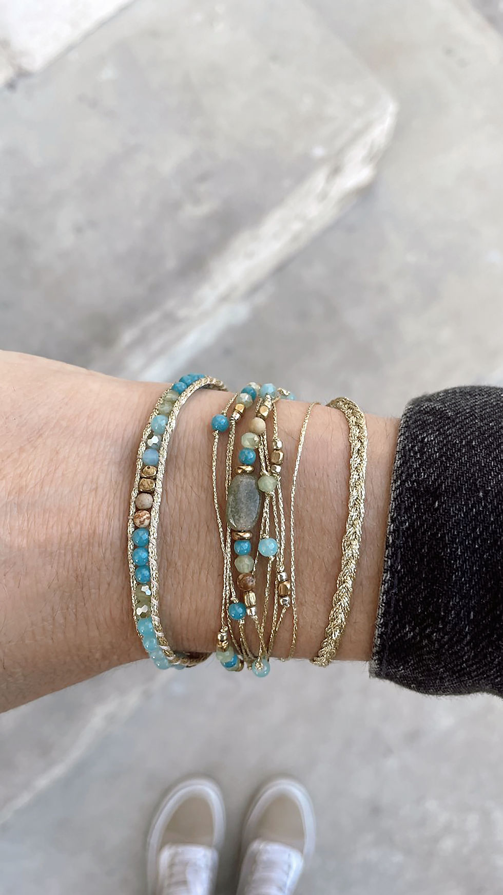 Thumbnail: SOUTH WILD - Bracelet Wrap vegan pierres naturelles - Femme