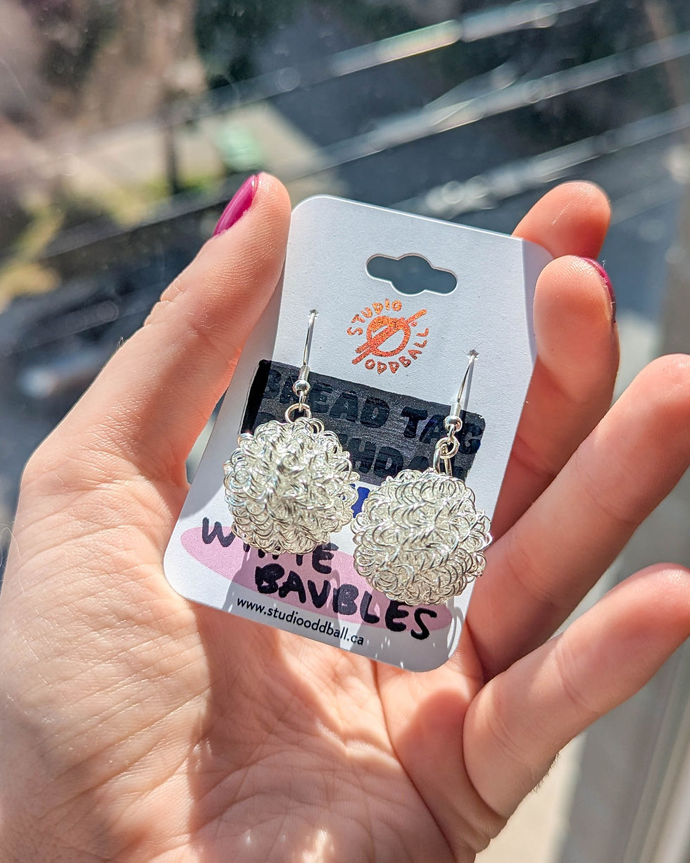 Thumbnail: Cute Fun Handmade Upcycled Bauble Trinket Earrings by Studio Oddball in Montreal