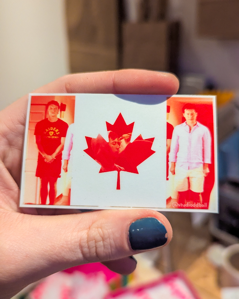 Heated Rivalry Hollanov Hollander Rozanov Hudson Williams Canada Flag Vinyl Sticker by Studio Oddball in Montreal