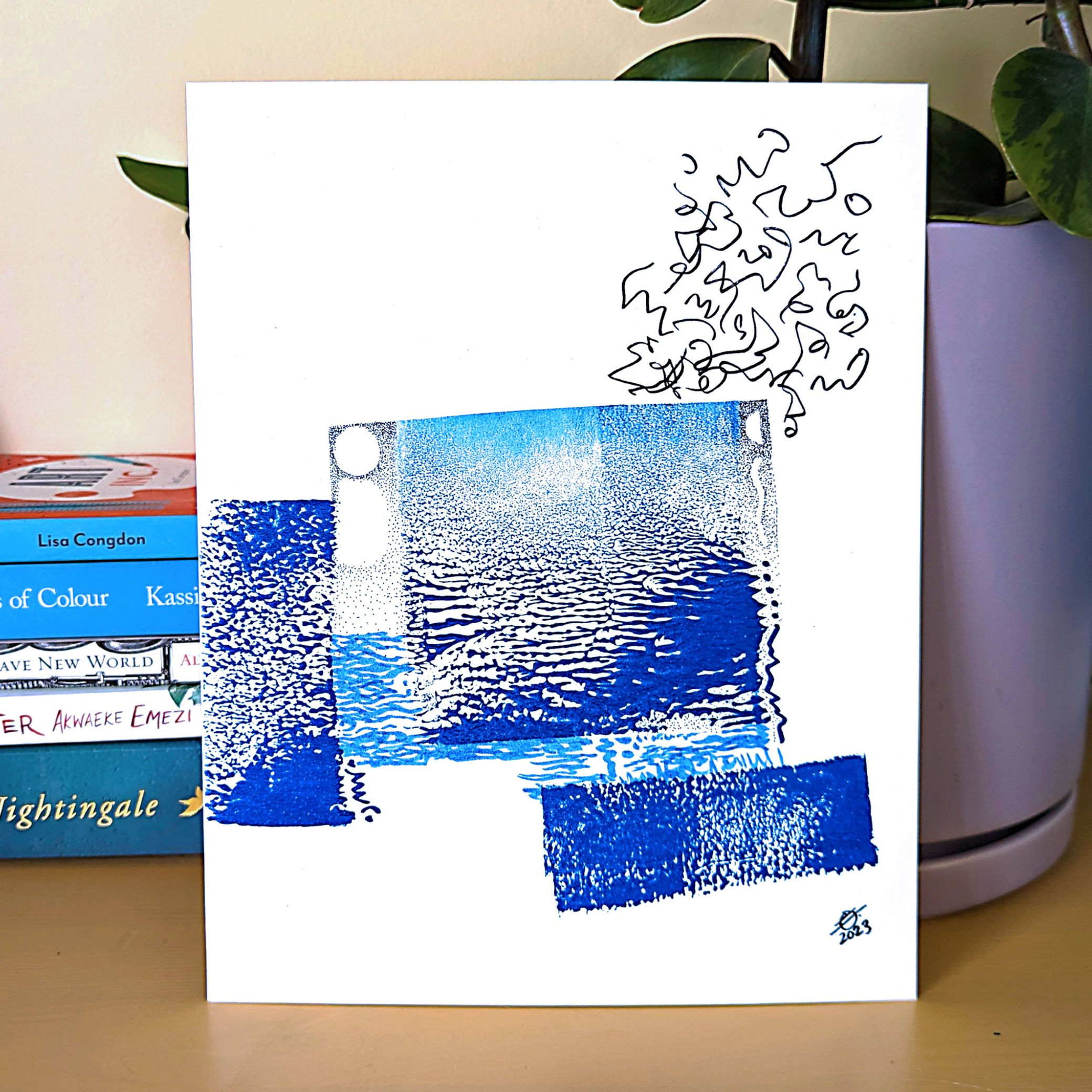 Water No. 2 Blue Abstract Bedroom Living Room Wall Art Print featured in British Vogue by Studio Oddball in Montreal