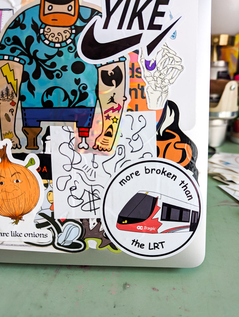 Thumbnail: More Broken Than the LRT Funny Ottawa Vinyl Sticker by Studio Oddball in Montreal