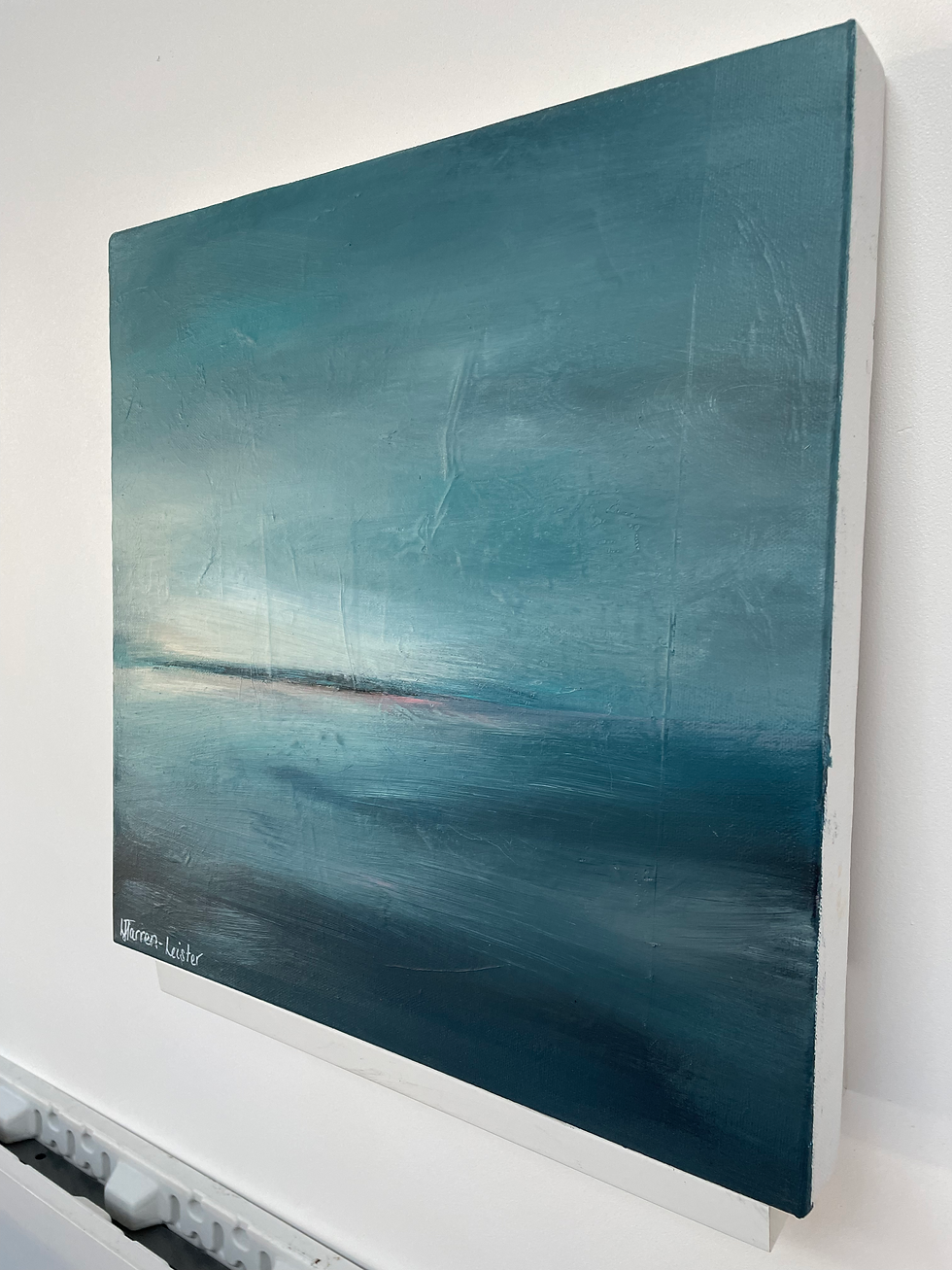 Thumbnail: A calm serene seascape in blues with cream & white highlights from the right