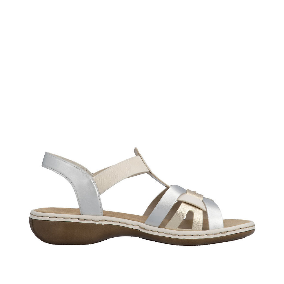 Thumbnail: Rieker Kasanga Gold and Silver Sandals 