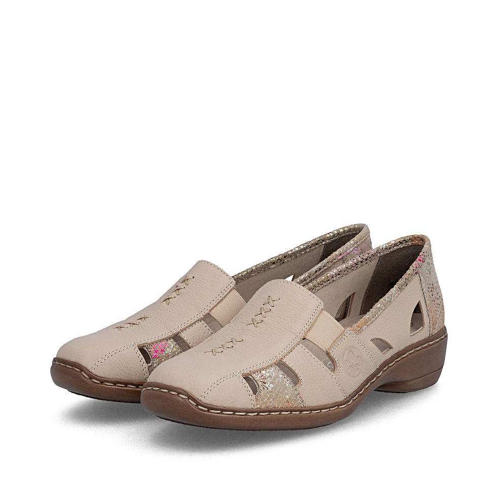Thumbnail: Rieker Maya Beige Slip On Shoe