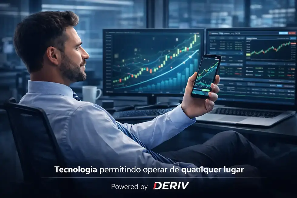 Trading automatizado sendo acompanhado pelo celular