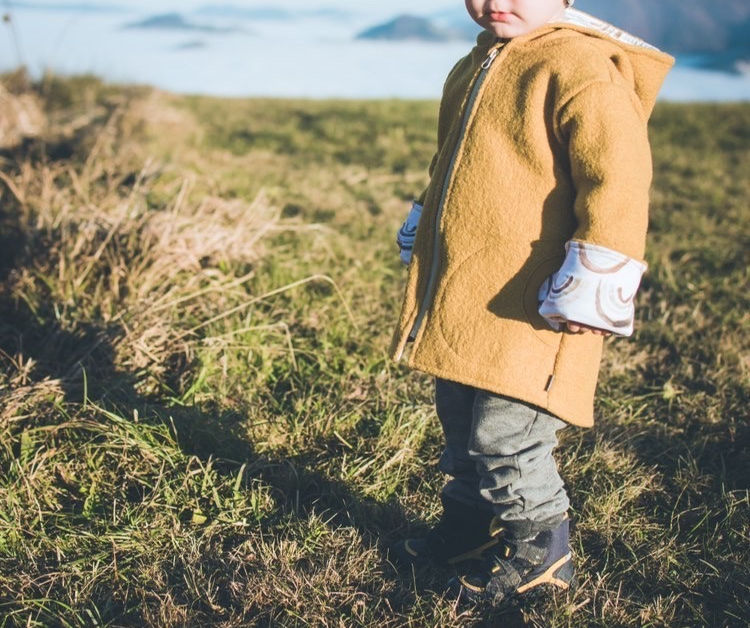 Walkjacke senf mit Regenbogen natur