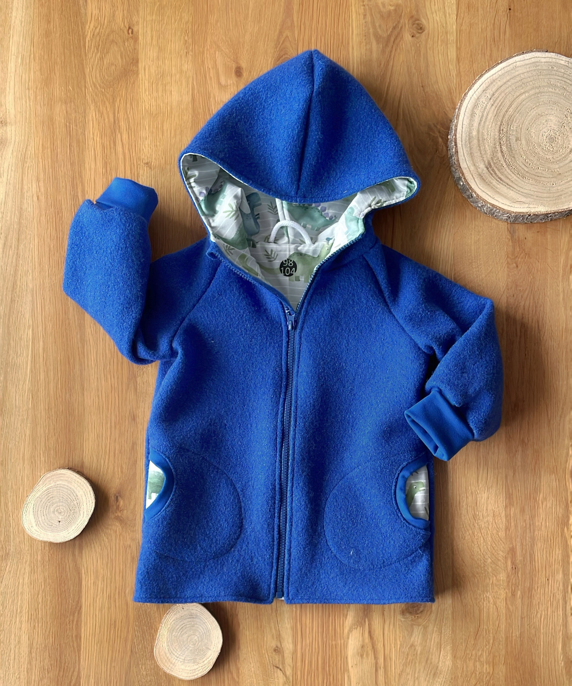 Wollwalkjacke royalblau