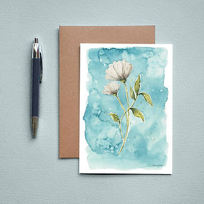 Daisy on Aqua Blue Background Greeting Card