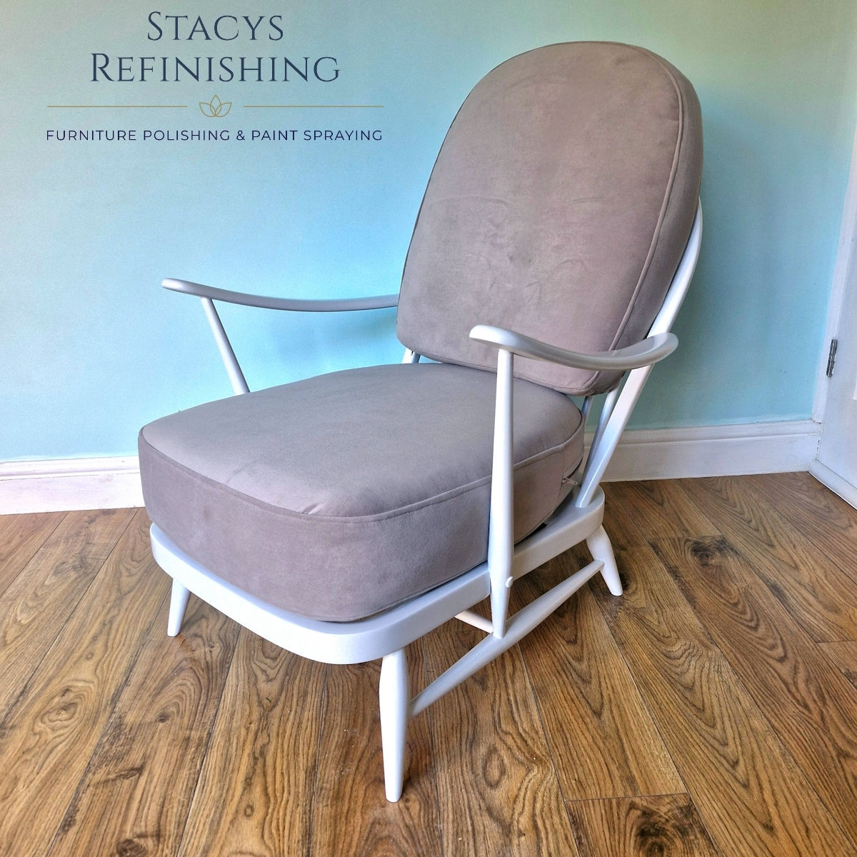 Ercol 203 lounge chair, Refinished in Farrow & Ball Blackened