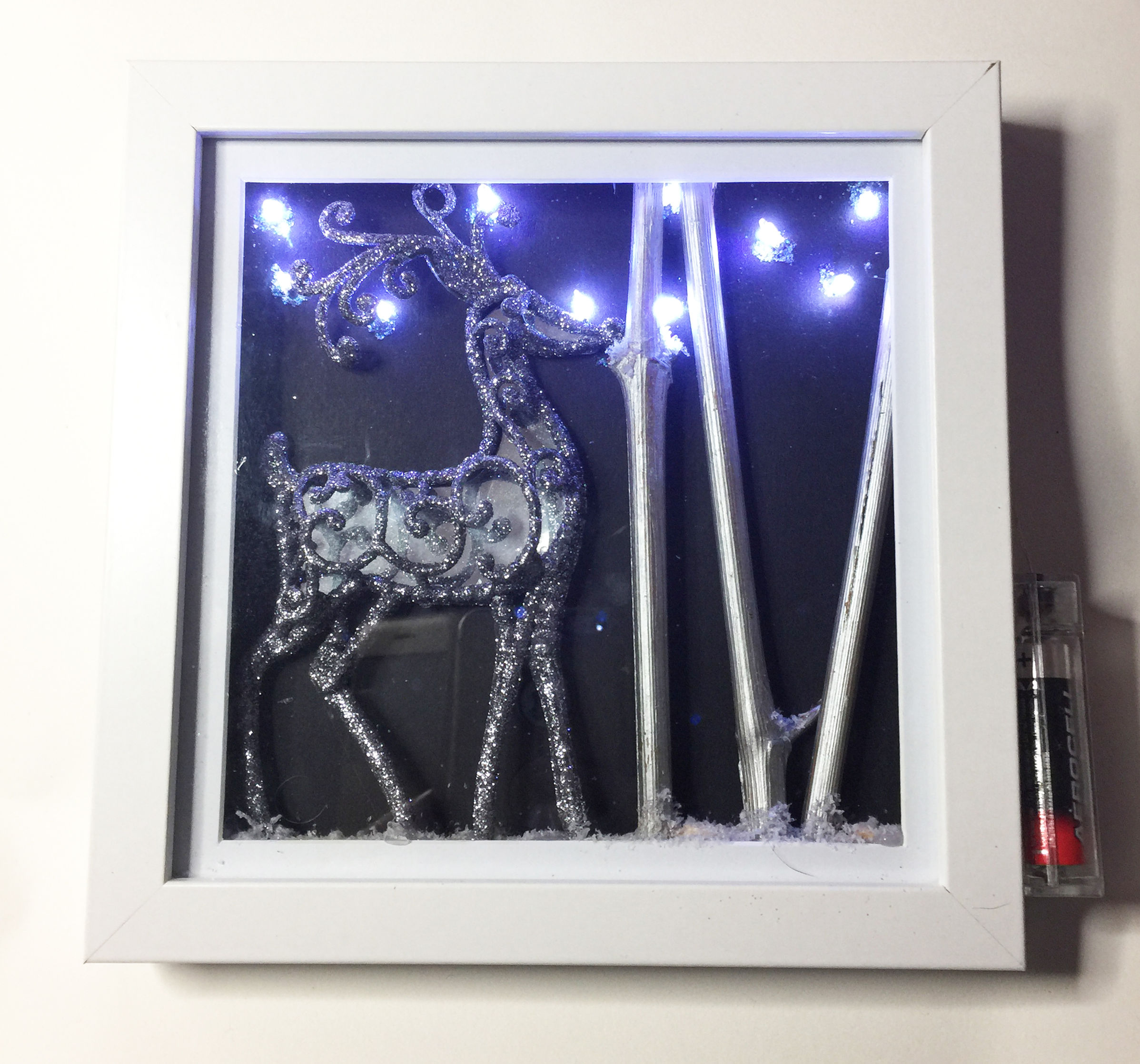 Christmas Light Up Deer Shadow Box