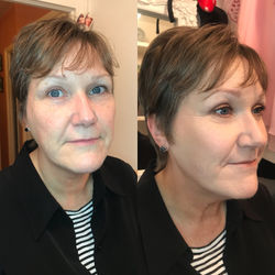 Mature evening makeup.