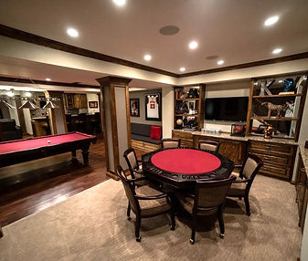 Finished basement and game room.