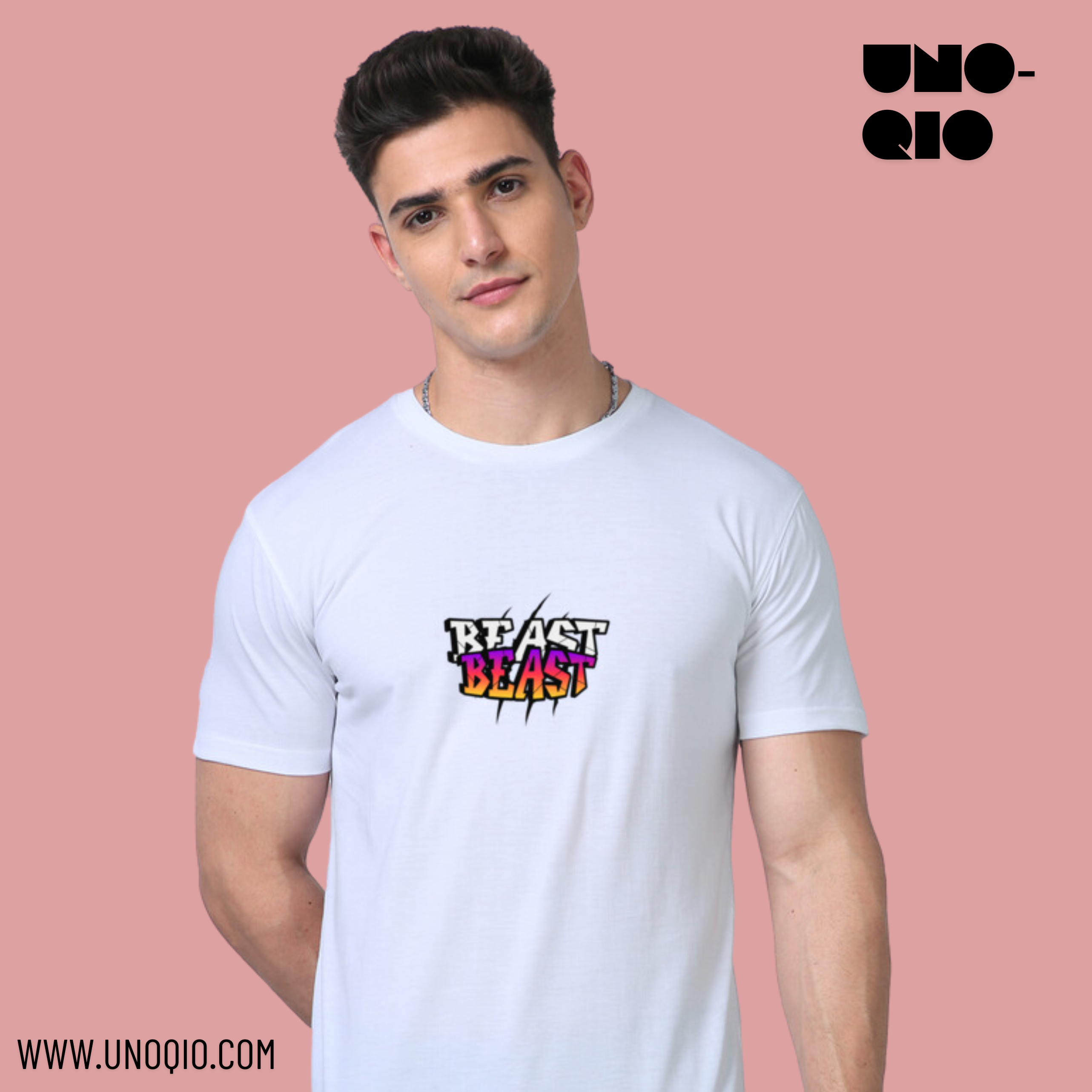 UNOQIO Beast Print Supima Cotton T-Shirt for Men