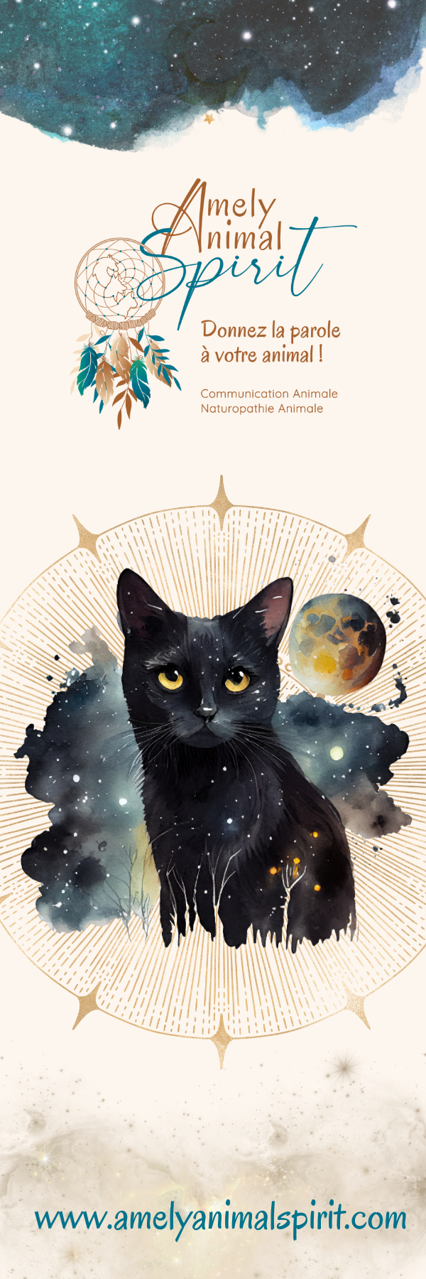 Miniature : Marque page Chat Céleste