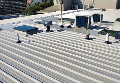Replaced old metal roof in Beaumaris with new dune colorbond, replaced old skylights with