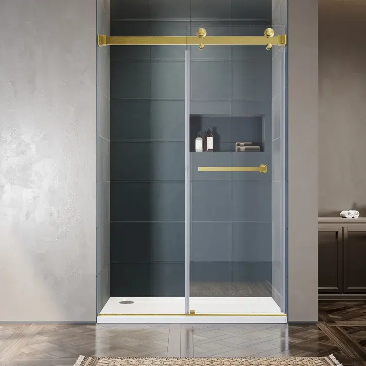 Thumbnail: 46-49"W x 76"H Double Sliding Frameless Shower Door