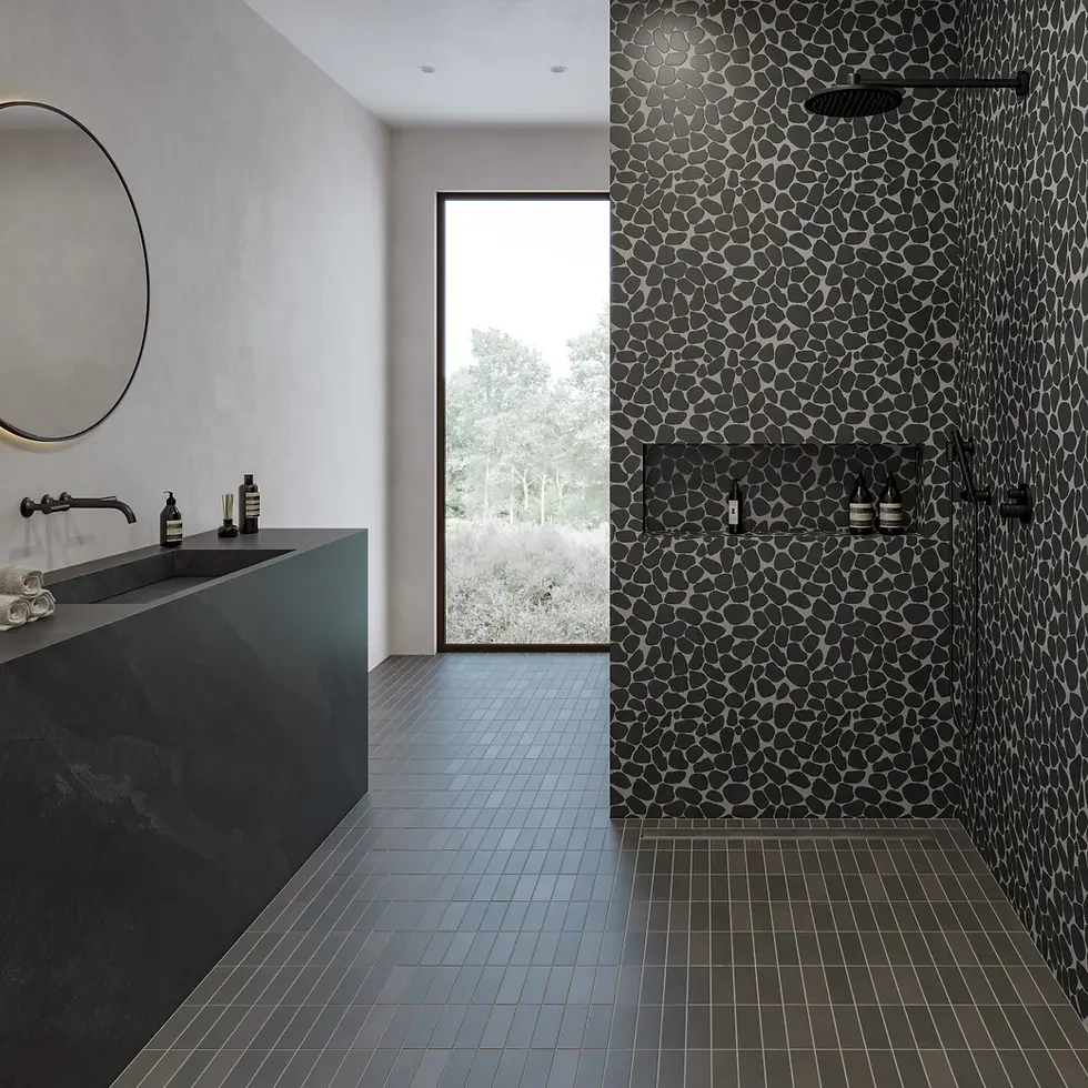 Thumbnail: Celine Matte Porcelain Floor & Wall Tile in Black
