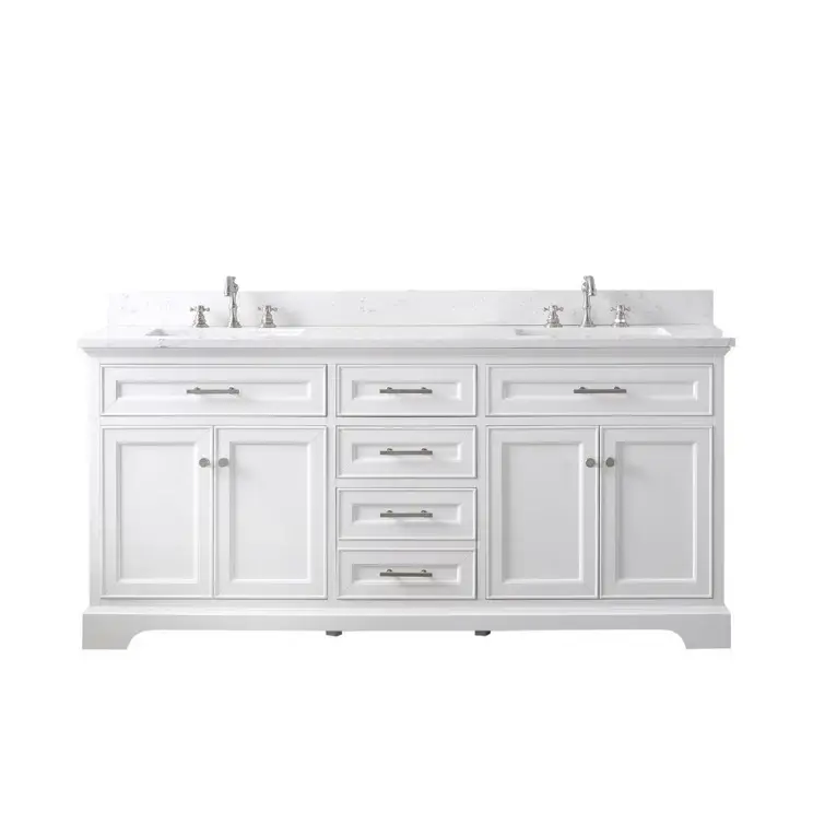 Thumbnail: Annaline 72'' Free-standing Double Bathroom Vanity with Engineered Stone Vanity