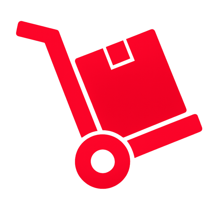 Hand truck with moving box icon