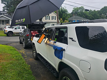 Dent fixing tools on a Toyota 4Runner