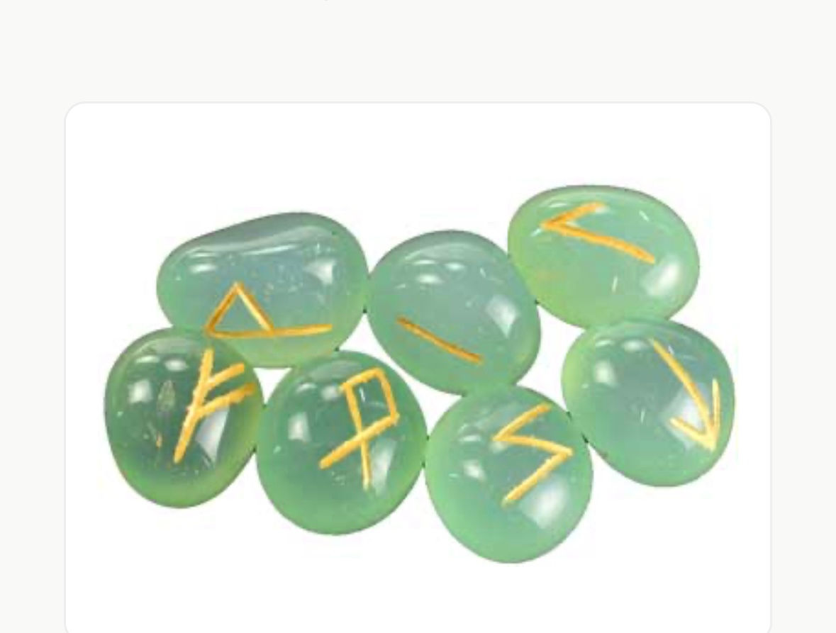 Aquamarine Elder Futhark Rune Set - 25 Dyed Tumbled Stones with Gold Enamel