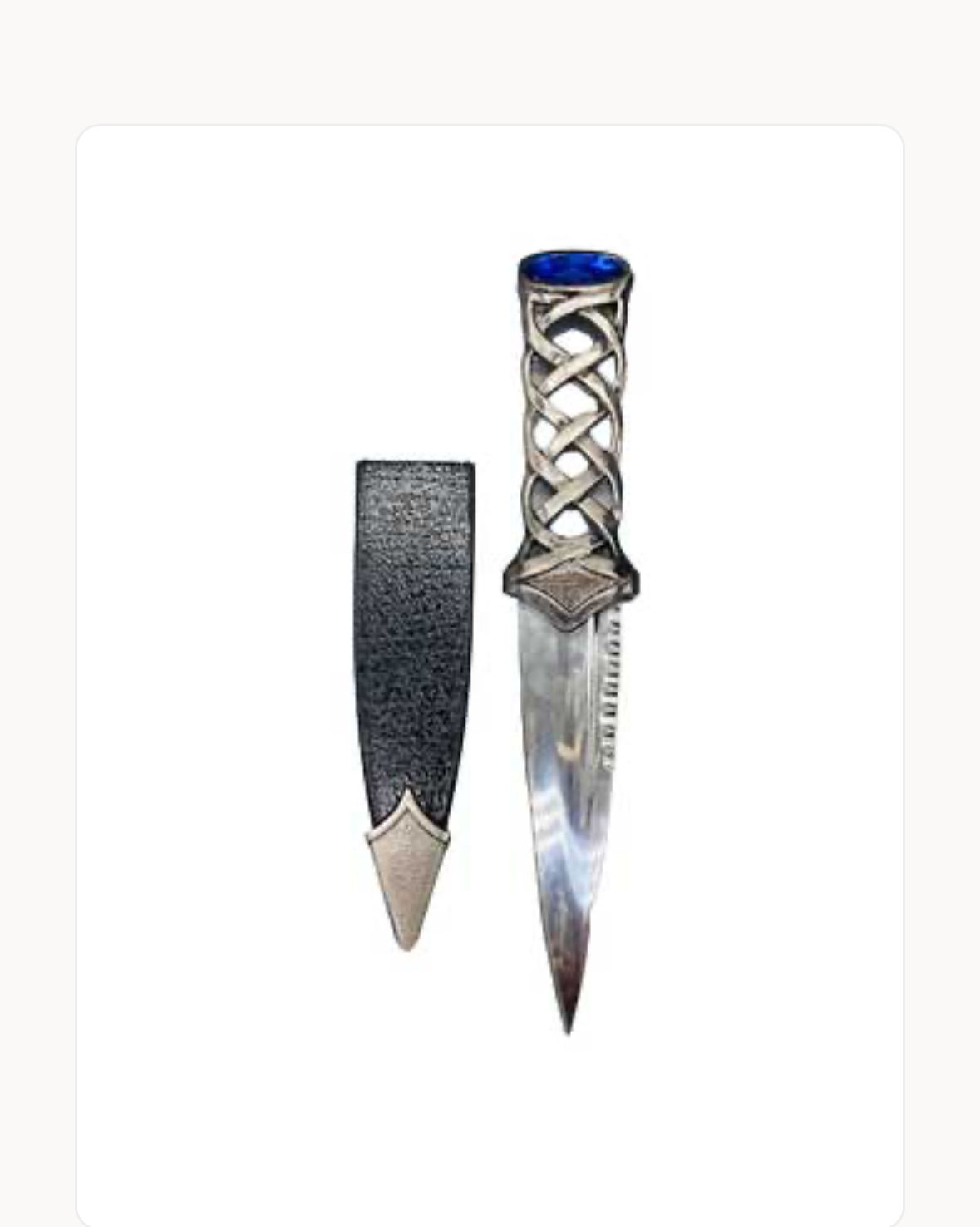 7" Scottish Highlander Athame with Sheath - Steel Ritual Blade with Braided Hand