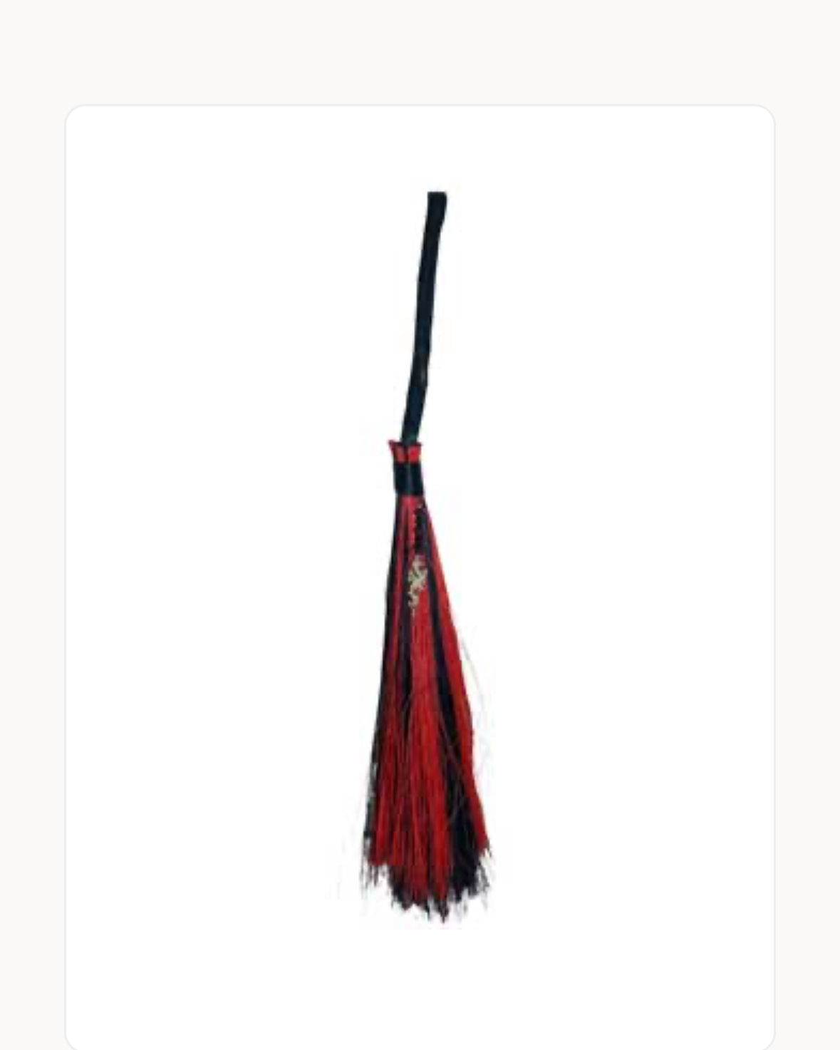 Dragon Besom Ritual Broom - Black & Red Bristles with Garnet & Onyx