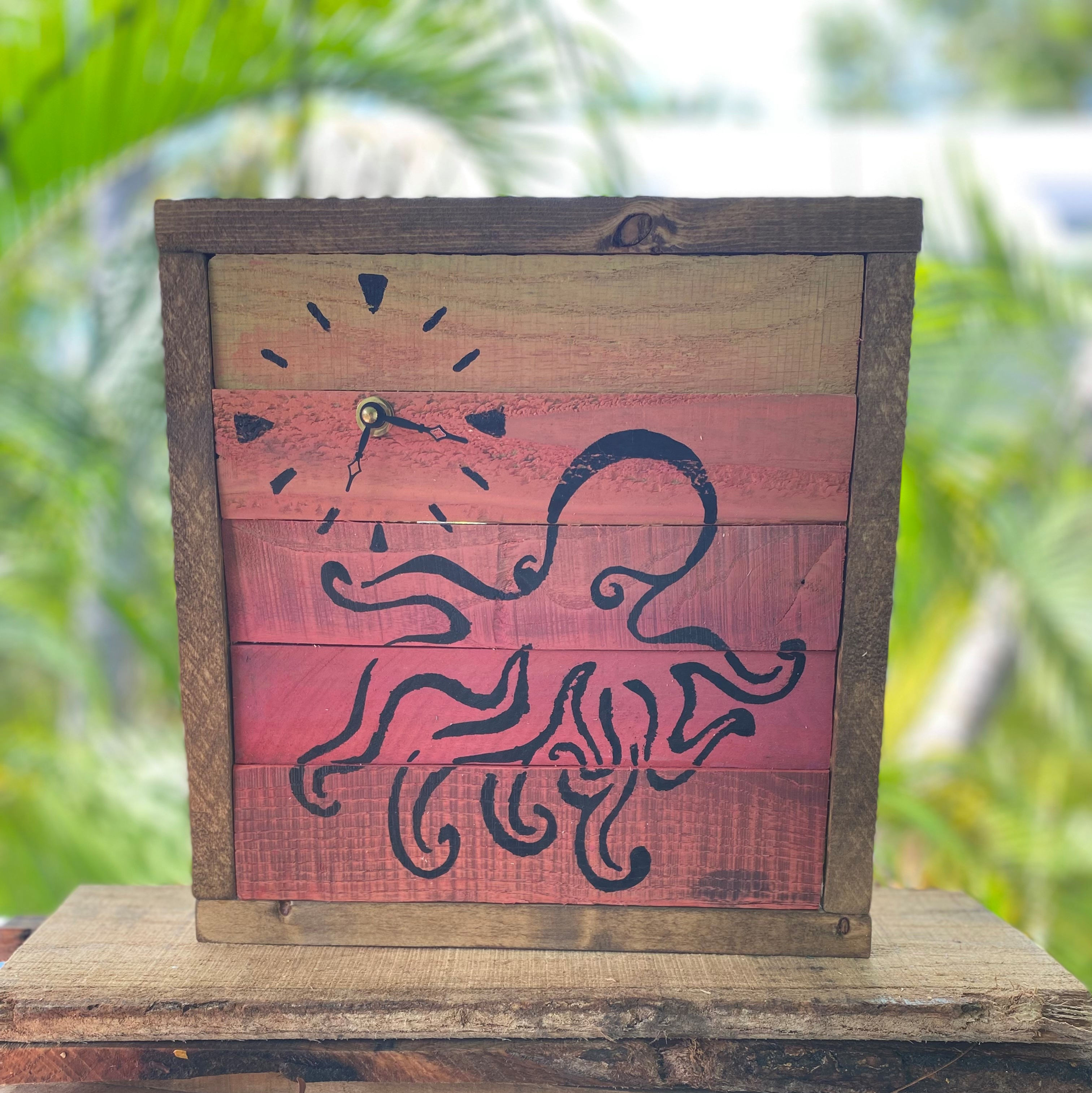 Octopus Silhouette in Square