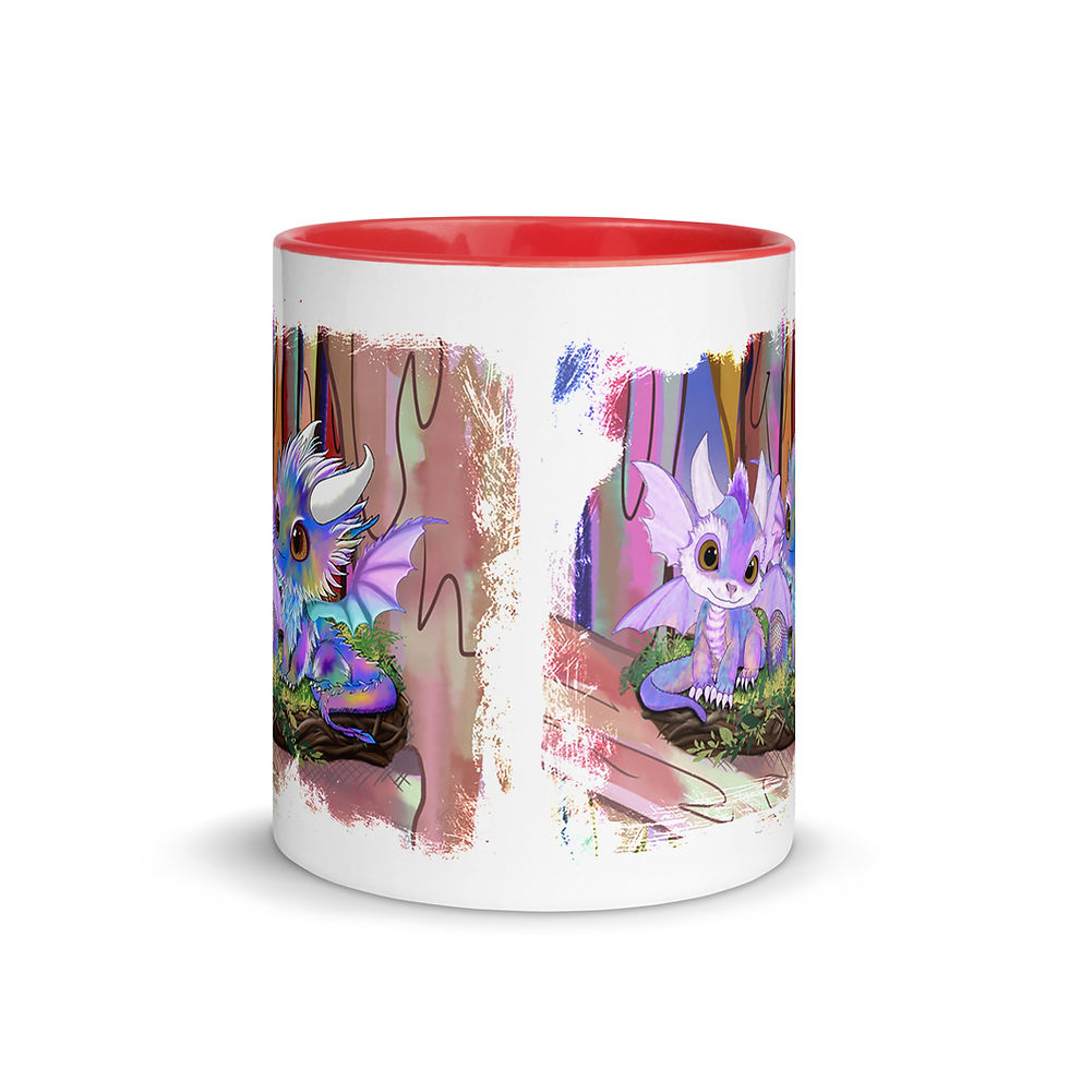 Thumbnail: Fairy Dragons Mug with Color Inside