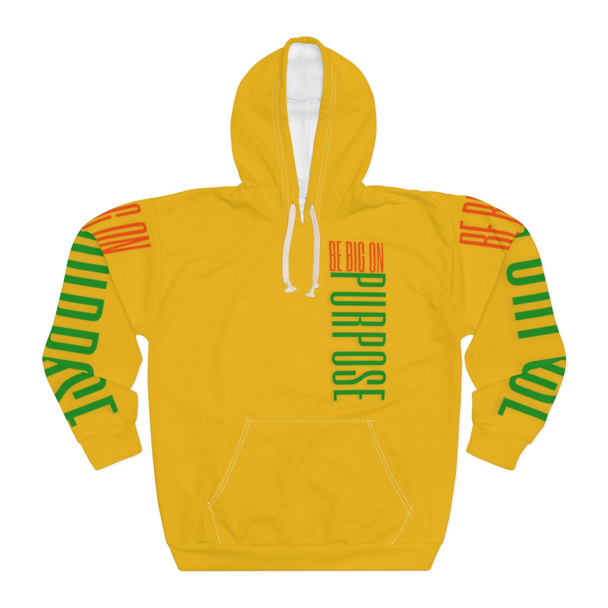 Be Big On Purpose OG Yellow Unisex Pullover Hoodie (AOP)