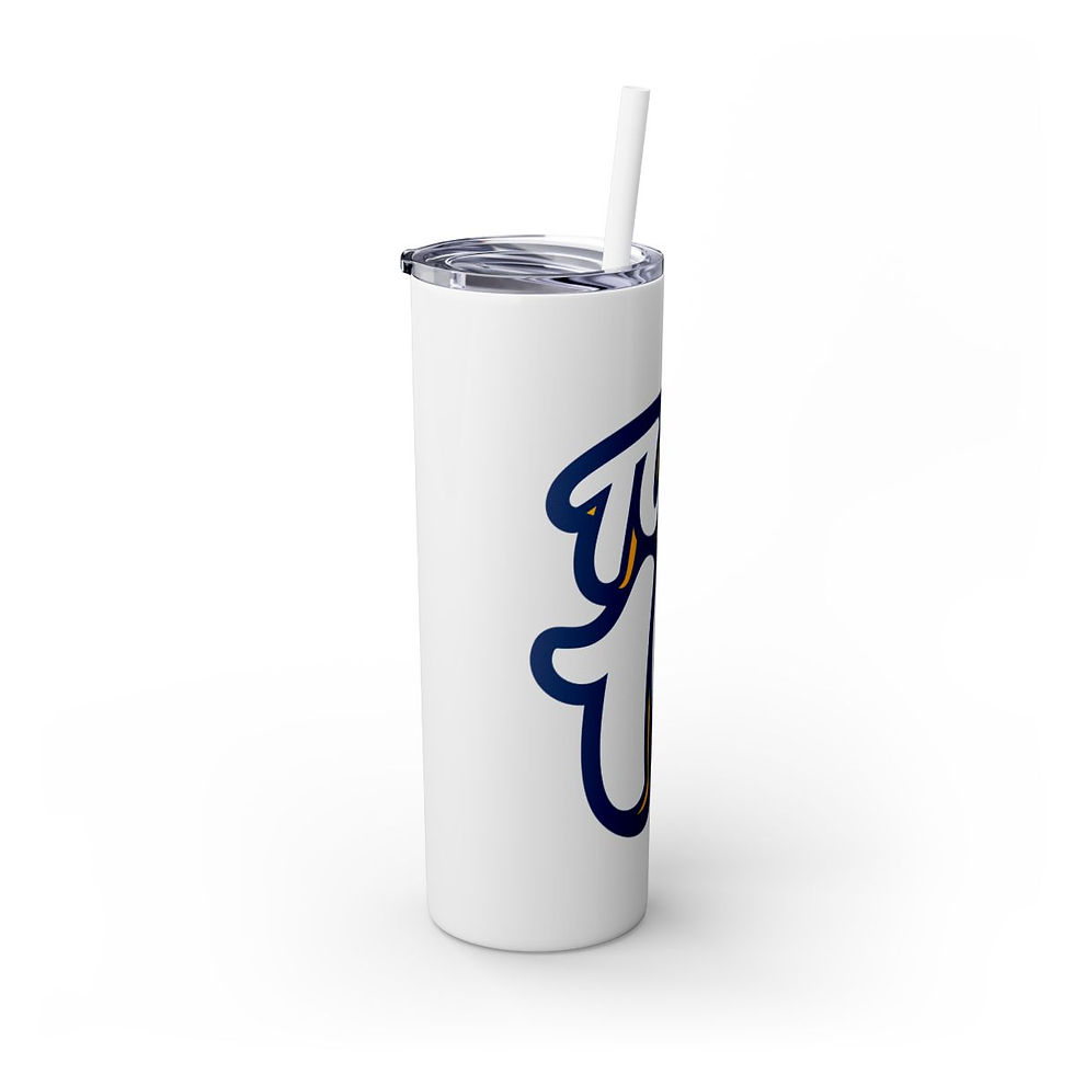 Thumbnail: Top 10 Blue Skinny Tumbler with Straw, 20oz