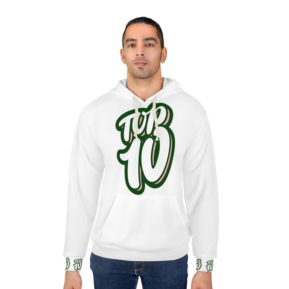 Thumbnail: Top 10 Green Unisex Pullover Hoodie (AOP)