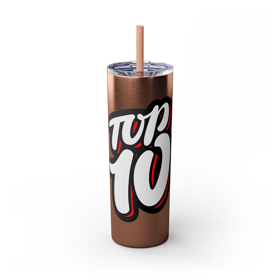 Thumbnail: Top 10 Basic Skinny Tumbler with Straw, 20oz