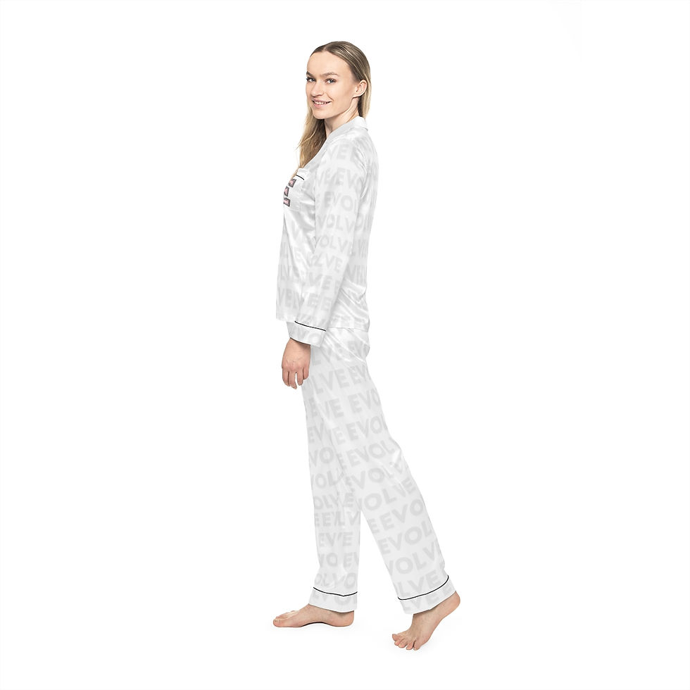 Thumbnail: Evolve White Women's Satin Pajamas (AOP)