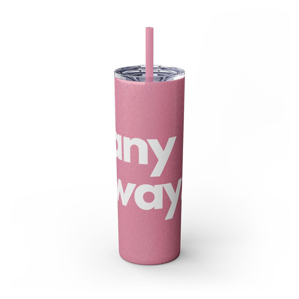 Thumbnail: Any Way Basic White Skinny Tumbler with Straw, 20oz