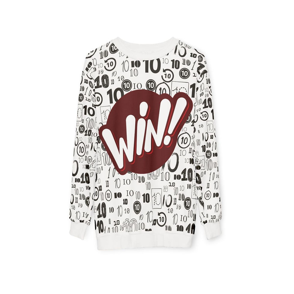 Thumbnail: 10 to Win Red Unisex Sweatshirt (AOP)