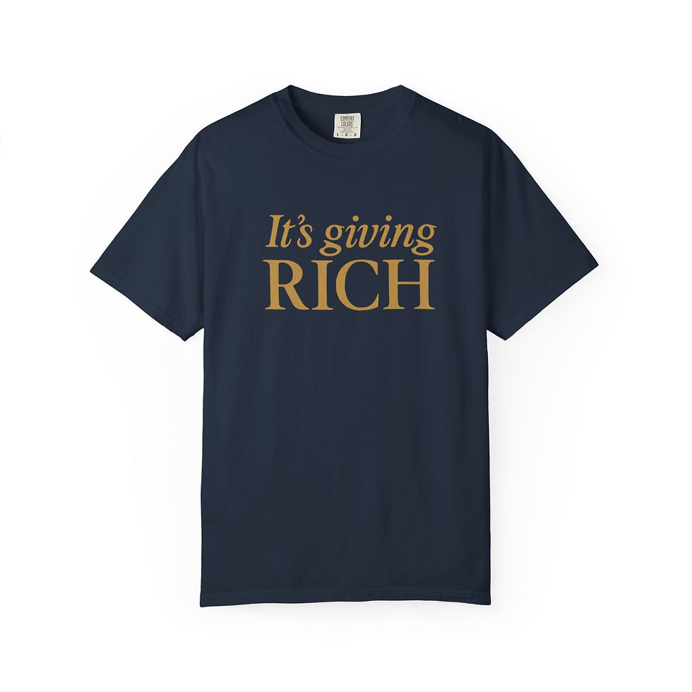 Thumbnail: It's Giving Rich Statement Tee: Casual Fashion, Everyday Style, Unisex T-shirt