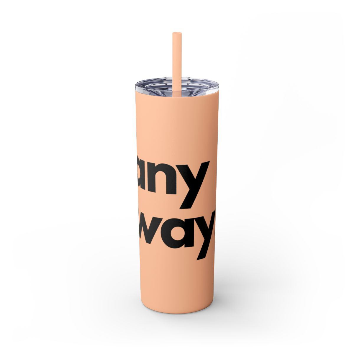 Any Way Basic Black Skinny Tumbler with Straw, 20oz